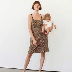Storq Sleep Etc. Nursing Dress in Leopard Print / Size 2 (S-M)